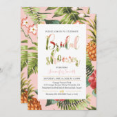 Uitnodiging voor Tropische Bridal Shower (Voorkant / Achterkant)