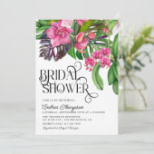 Uitnodiging voor Tropische Bridal Shower (Staand voorkant)