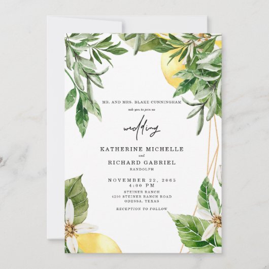 Uitnodiging voor Tropische bruiloft rond Middellan (Voorkant)