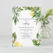 Uitnodiging voor Tropische bruiloft rond Middellan (Staand voorkant)