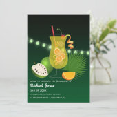 Uitnodiging voor Tropische Cocktail Graduy Party (Staand voorkant)