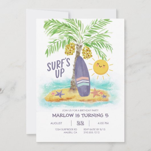 Uitnodiging voor Tropische Dag van de Partij van d (Voorkant)