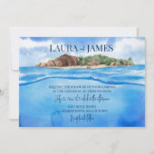 Uitnodiging voor tropische eilanden met strand (Voorkant)