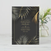 Uitnodiging voor tropische en tropische bruiloft (Staand voorkant)