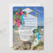 Uitnodiging voor tropische Flora Paradise Beach (Voorkant)