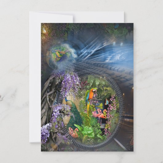 Uitnodiging voor tropische Flora Paradise Portal-l (Achterkant)