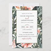 uitnodiging voor Tropische Floral Greenery Wedding (Voorkant)