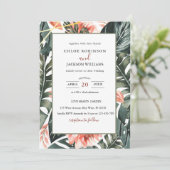 uitnodiging voor Tropische Floral Greenery Wedding (Staand voorkant)