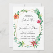 uitnodiging voor Tropische Floral Terrarium Weddin (Voorkant)