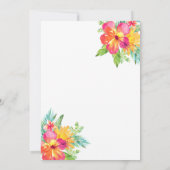 Uitnodiging voor Tropische Floral Wedding (Achterkant)