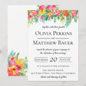 Uitnodiging voor Tropische Floral Wedding (Voorkant / Achterkant)