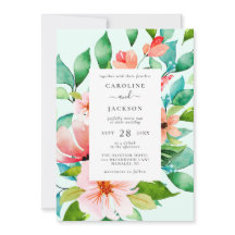 Uitnodiging voor Tropische Floral Wedding