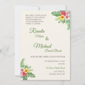 Uitnodiging voor Tropische Floral Wedding (Voorkant)
