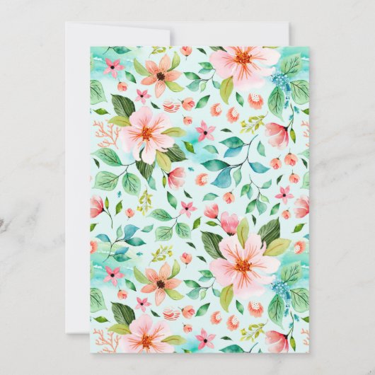 Uitnodiging voor Tropische florale strandstrandbru (Achterkant)