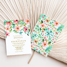 Uitnodiging voor Tropische florale strandstrandbru