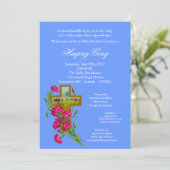 Uitnodiging voor Tropische Flower Cross-Baby showe (Staand voorkant)