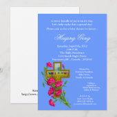 Uitnodiging voor Tropische Flower Cross-Baby showe (Voorkant / Achterkant)