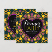 Uitnodiging voor Tropische Hippie Love Batik Dinne (Voorkant / Achterkant)