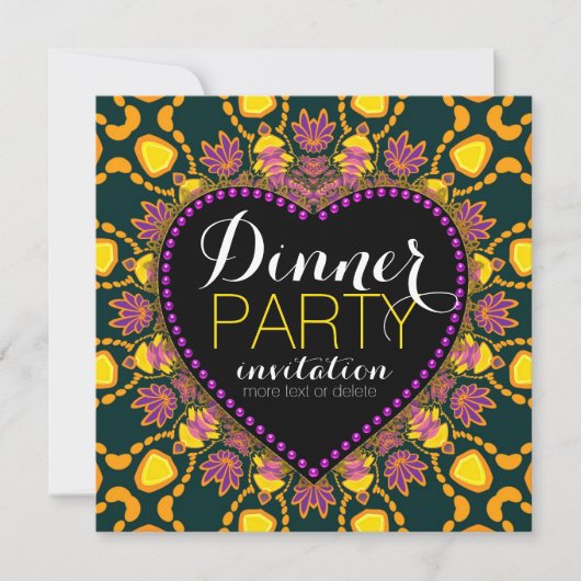 Uitnodiging voor Tropische Hippie Love Batik Dinne (Voorkant)
