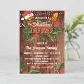 Uitnodiging voor Tropische Kerst Luau-partij (Staand voorkant)