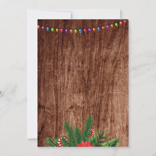 Uitnodiging voor Tropische Kerst Luau-partij (Achterkant)