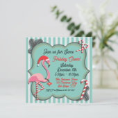 Uitnodiging voor tropische kerstfeestdagen met Fla (Staand voorkant)