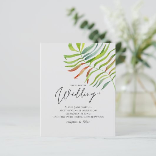 Uitnodiging voor tropische lekkage-uitwijking (Staand voorkant)