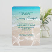 Uitnodiging voor tropische Ocean Beach Wedding Bre (Staand voorkant)