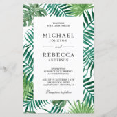 Uitnodiging voor Tropische Palm Budget Weddenschap (Voorkant)