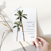 Uitnodiging voor Tropische palmbestemming bruiloft