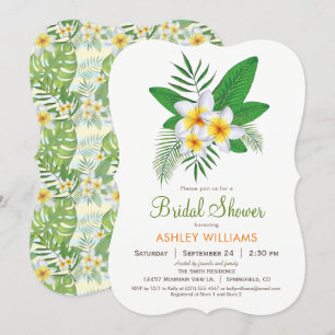 Uitnodiging voor Tropische Plumeria Bridal Shower