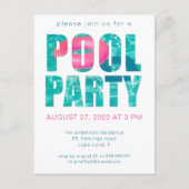 Uitnodiging voor Tropische Pool Fun (Voorkant)