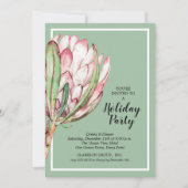 Uitnodiging voor Tropische Protea Holiday met kers (Voorkant)