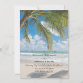 Uitnodiging voor tropische strandbruiloft (Voorkant)