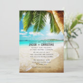 Uitnodiging voor tropische strandbruiloft (Staand voorkant)