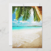 Uitnodiging voor tropische strandbruiloft (Achterkant)
