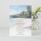 Uitnodiging voor tropische strandbruiloft (Staand voorkant)