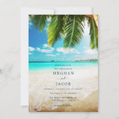 Uitnodiging voor tropische strandbruiloft (Voorkant)