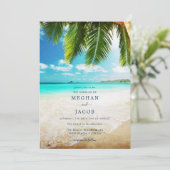 Uitnodiging voor tropische strandbruiloft (Staand voorkant)