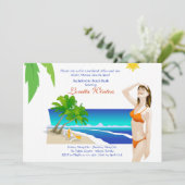 Uitnodiging voor Tropische Sun Bachelorette (Staand voorkant)