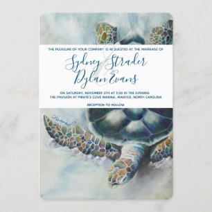 Uitnodiging voor Tropische Turtle Wedding