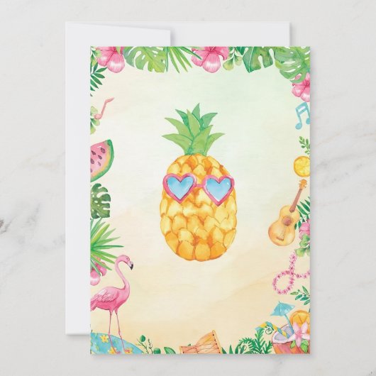 Uitnodiging voor tropische verjaardag Hawaiian Inv (Achterkant)