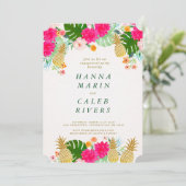 Uitnodiging voor Tropische Verloving Shower (Staand voorkant)
