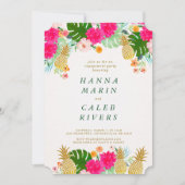 Uitnodiging voor Tropische Verloving Shower (Voorkant)