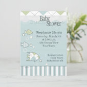 Uitnodiging voor tropische vissoorten Baby shower (Staand voorkant)