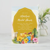 Uitnodiging voor tropische Vrijgezellenfeest cockt (Staand voorkant)