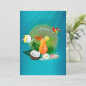 Uitnodiging voor tropische zomerbakken (Staand voorkant)