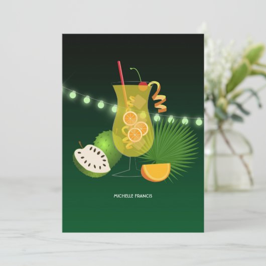 Uitnodiging voor tropische zomerbakken (Staand voorkant)