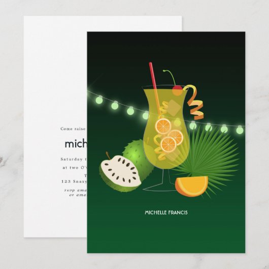 Uitnodiging voor tropische zomerbakken (Voorkant / Achterkant)