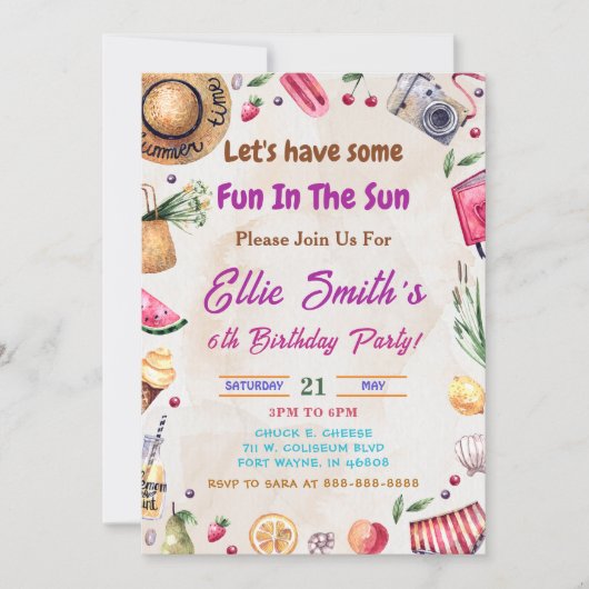 Uitnodiging voor tropische zomervakantie in de Oos (Voorkant)